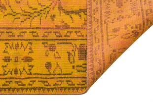 GENELEKSEL EL DOKUMA HARDAL RENGİ GÖBEKLİ DESEN ESKİTME VİNTAGE HALISI