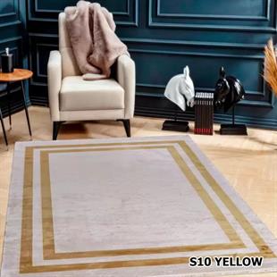 HALICA TENOM SARİ RENGİ ÇERÇEVELİ MODREN BAMBU HALI