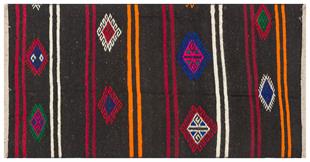 GERÇEK EL DOKUMA DESENLİ KEÇİ KILI YÜN KİLİMİ