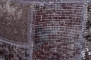GERÇEK EL DOKUMA GRİ RENGİ PATCHWORK PUF
