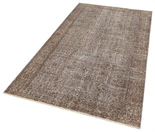 EŞSİZ EL DOKUMA GRİ KAHVERENGİ ESKİTME VİNTAGE HALI