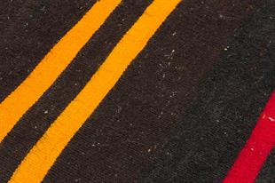 GENELEKSEL EL DOKUMA SARİ KIRMIZI RENGİ ÇİZGİLİ  ANADOLU KİLİM