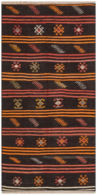 GERÇEK EL DOKUMA ÇİÇEKLİ DESEN ANADOLU KİLİM