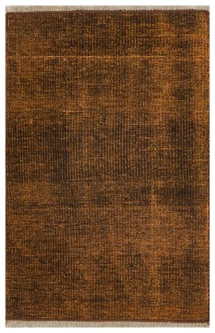 KAHVE BAKİR RENGİ EL DOKUMA VİNTAGE HALI PASPAS