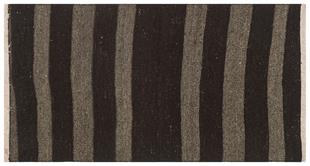 Siyah Gümüş Rengi El Dokuma Anadolu Yünlü Yolluk Kilim