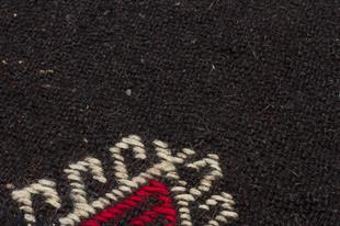 SİYAH RENGİ EL DOKUMA KEÇİ KILI KİLİM  PASPAS