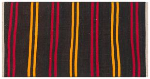GENELEKSEL EL DOKUMA SARİ KIRMIZI RENGİ ÇİZGİLİ  ANADOLU KİLİM