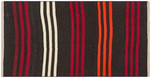 Kırmızı Beyaz Rengi El Dokuma Keçi Kılı Yünlü Yolluk Kilim