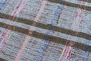 Eşsiz El Dokuma Grı Rengi Çaput Pala Yün Kilim