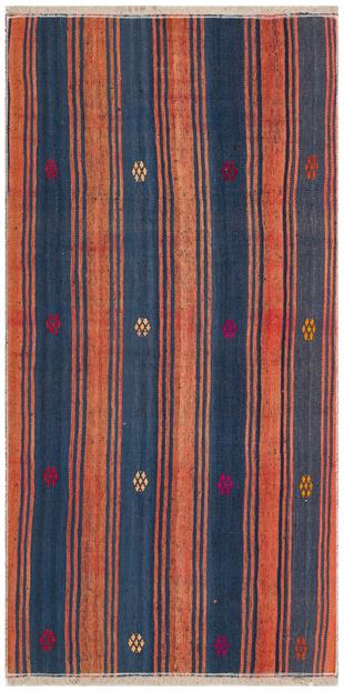 LACİVERT KİREMİT  RENGİ EL DOKUMA ANADOLU YÜN KİLİM