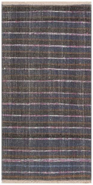 GERÇEK EL DOKUMA ÇOK RENKLİ DESEN KEÇİ KILI YÜN KİLİMİ