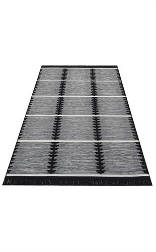 ARYA CRAFT WHİTE BLACK HAV TOZ VERMEZ YIKANABILIR MODERN DESENLI DOKUMA KILIM