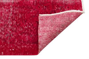 Geneleksel El Dokuma Kirmizi Rengi Çiçekli Desen Vintage Halısı