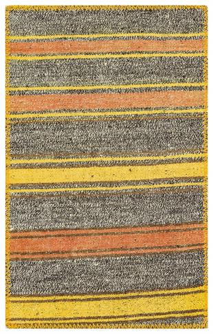 GERÇEK EL DOKUMA GÜMÜŞ SARİ RENGİ KEÇİ KILI YÜNLÜ KİLLİM PASPAS