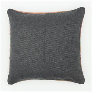 EL DÜĞÜMLÜ KAHVERENGİ SU MAVİ RENK VİNTAGE YASTIK KILIFI