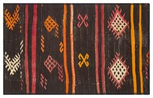 GENELEKSEL EL DOKUMA MERCAN RENGİ GEOMETRİK DESEN PASPAS