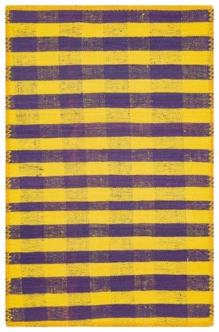 GERÇEK EL DOKUMA MOR SARİ RENGİ KENDİR KİLİM PASPAS