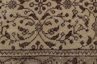 GENELEKSEL KREM KAHVERENGİ ÇİÇEKLİ DOĞAL VİNTAGE HALISI