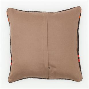 EL DÜĞÜMLÜ SİYAH RENKLİ TURUNCU ASTARLI YASTIK KILIFI