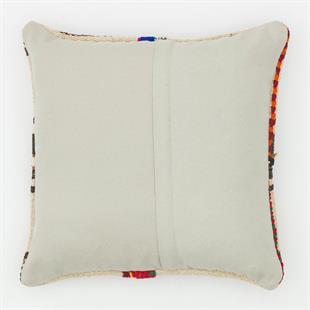 BEJ KAHVERENGİ DESENLİ EL DOKUMA KENDİR KİLİM YASTIK KILIFI