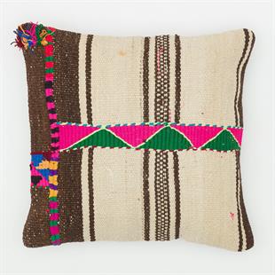 BEYAZ RENK KENDİR HALI ASTAR EL DOKUMA YASTIK KILIFI