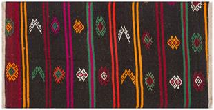 Çok Renkli El Dokuma Keçi Kılı  Yolluk Yün Kilim