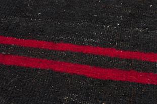 Siyah Sarı Kırımızı Çizgili El Dokuma Kilim Paspas