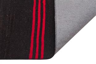 GENELEKSEL EL DOKUMA SARİ KIRMIZI RENGİ ÇİZGİLİ DESEN KİLİM