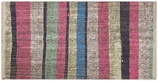 Beyaz Çok Renkli Kök Boya El Dokuma Kilim