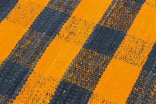 LACİVERT TURUNCU RENGİ EL DOKUMA KİLİM PASPAS