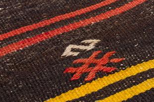 ÇOK RENKLİ GEOMETRİK DESEN EL DOKUMA KİLİM PASPAS