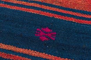 GERÇEK EL DOKUMA KİREMİT RENGİ KEÇİ KILI KİLİM PASPAS