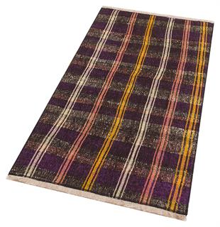 GERÇEK EL DOKUMA ÇOK RENKLİ DESEN KEÇİ KILI YÜN KİLİMİ