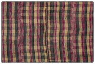 EŞSİZ EL DOKUMA SİYAH LİLA RENGİ ÇİZGİLİ DESEN  DOKUMA PASPAS