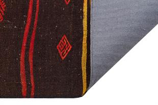 ANADOLU EL DOKUMA KİREMİT RENGİ ÇİÇEKLİ DESEN KEÇİ KİLİM