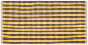 MAVİ RENGİ KARELİ DESEN EL DOKUMA VİNTAGE KİLİM  