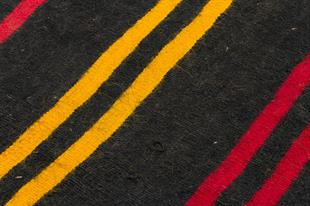 SARİ KIRMIZI RENGİ ÇİZGİLİ DESEN EL DOKUMA ANADOLU KİLİM