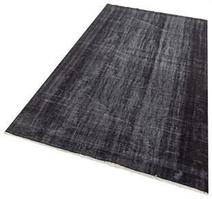 EŞSİZ EL DOKUMA SİYAH RENGİ VİNTAGE ESKİTME HALI