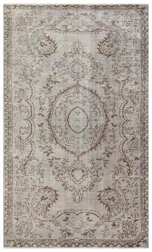 EŞSİZ EL DOKUMA GRİ KAHVERENGİ GÖBEKLİ DESEN ESKİTME VİNTAGE HALI