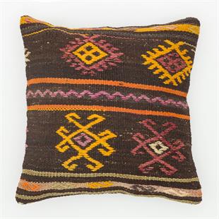 EL DÜĞÜMLÜ BOHEM DESEN KEÇİ KILI YASTIK KILIFI