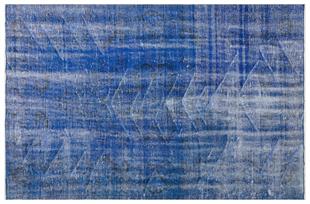 GENELEKSEL EL DOKUMA MAVİ RENGİ TÜRK VİNTAGE HALISI