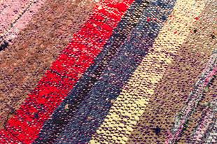 El Dokuma Renkli Çaput Pala Yünlü Kilim