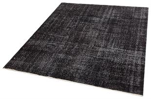 GERÇEK EL DOKUMA SİYAH RENGİ İSPARTA VİNTAGE HALISI