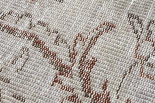 EŞSİZ EL DOKUMA GRİ KAHVERENGİ GÖBEKLİ DESEN ESKİTME VİNTAGE HALI