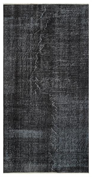 EŞSİZ EL DOKUMA SİYAH RENGİ YOLLUK VİNTAGE HALISI