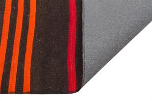 TURUNCU BEYAZ RENGİ KEÇİ KILI EL DOKUMA YÜN KİLİM