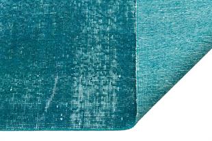 GERÇEK EL DOKUMA TURKUAZ RENGİ DESENSİZ YOLLUK VİNTAGE HALI