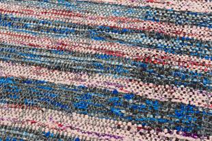 MAVİ PUDRA RENGİ ÇİZGİLİ DESEN ÇAPUT PALA KİLİM PASPAS