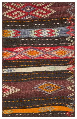  GERÇEK EL YAPIMI ÇOK RENKLİ KEÇİ KILI GEOMETRİK DESEN YÜNLÜ KİLİM PASPAS