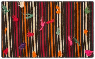 BEYAZ TURUNCU RENGİ KEÇİ KILI KİLİM PASPAS